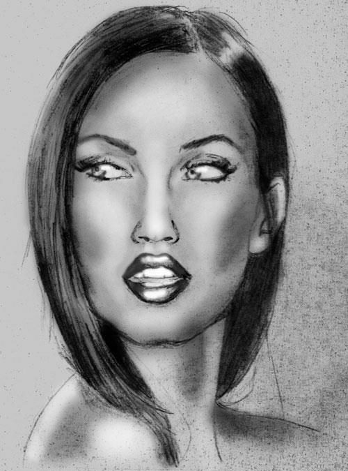 Pencil drawing of Megan Fox